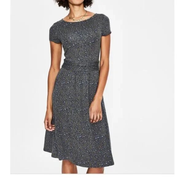 Boden Amelie Leopard Print Dress 8L - Picture 1 of 16